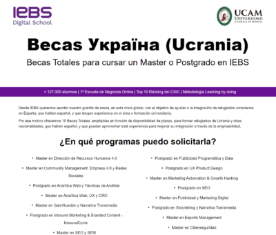 IEBS ofrece becas gratuitas para los ucranianos refugiados que lleguen a España