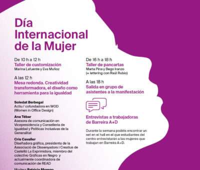 8M, Día Internacional de la Mujer: programación Barreira A+D